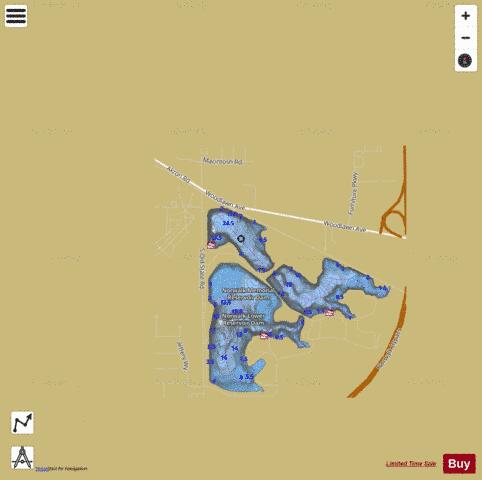 NORWALK LOWER RESERVOIR depth contour Map - i-Boating App