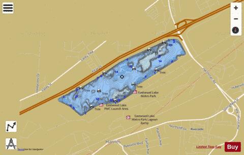 EASTWOOD LAKE depth contour Map - i-Boating App