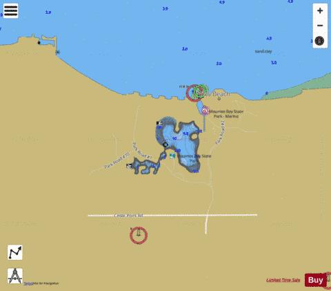 MAUMEE BAY LAKE depth contour Map - i-Boating App