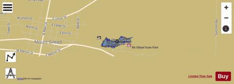 MT. GILEAD LAKES depth contour Map - i-Boating App