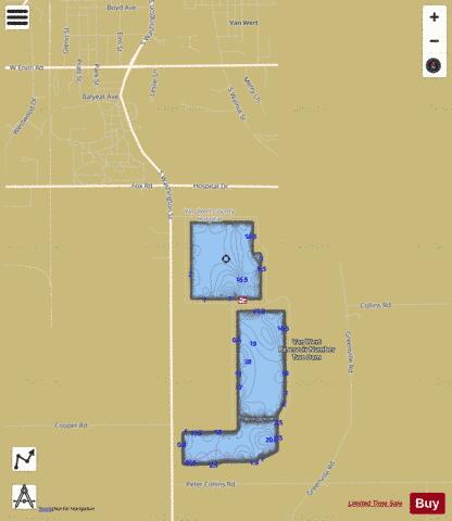 VAN WERT CITY RESERVOIR 1 depth contour Map - i-Boating App