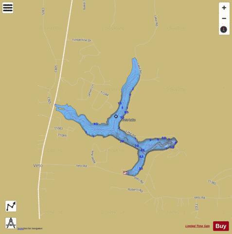 VETO LAKE depth contour Map - i-Boating App