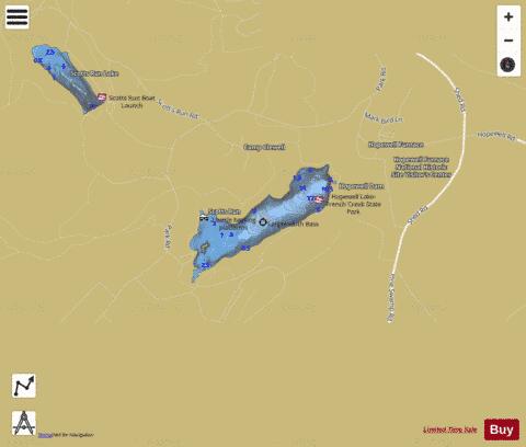 Hopewell Lake / French Creek depth contour Map - i-Boating App