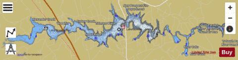 Lake William C Bowen + South Pacolet River depth contour Map - i-Boating App