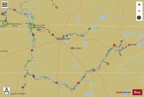 TN River depth contour Map - i-Boating App