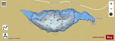 Miles Pond depth contour Map - i-Boating App