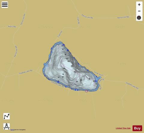 Shadow Lake Orleans depth contour Map - i-Boating App