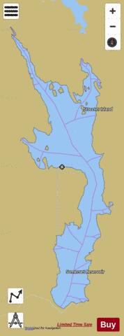 Somerset Reservoir depth contour Map - i-Boating App
