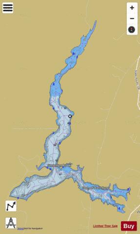 Waterbury Reservoir depth contour Map - i-Boating App