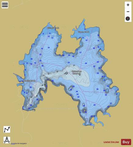 Chittenden Reservoir depth contour Map - i-Boating App