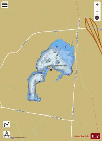 Alexander Lake depth contour Map - i-Boating App