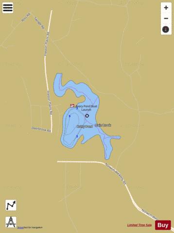 Avery Pond depth contour Map - i-Boating App