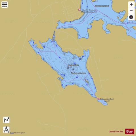 Bashan Lake depth contour Map - i-Boating App