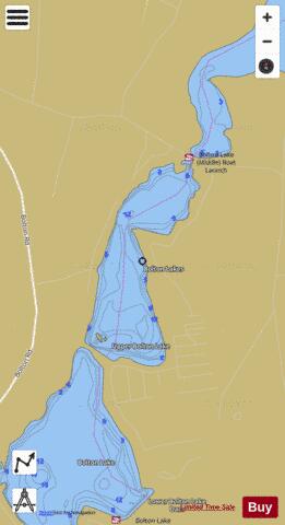 Bolton Lake, Middle depth contour Map - i-Boating App