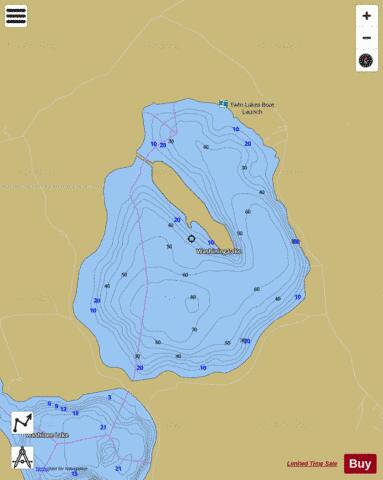 East Twin Lake depth contour Map - i-Boating App