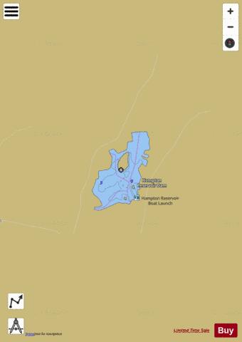 Hampton Reservoir depth contour Map - i-Boating App