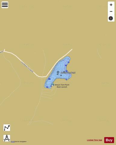 Mount Tom Pond depth contour Map - i-Boating App