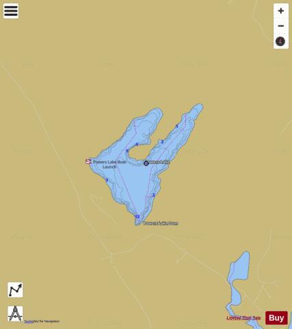 Powers Lake depth contour Map - i-Boating App