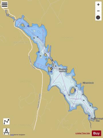 Saugatuck Reservoir depth contour Map - i-Boating App