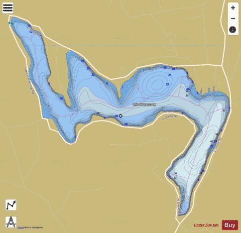 Waramaug Lake depth contour Map - i-Boating App