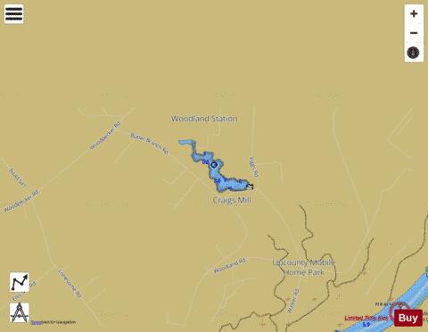 Craigs Pond depth contour Map - i-Boating App
