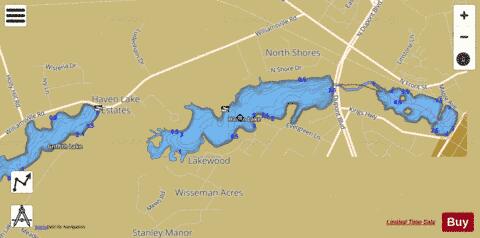 Haven Lake depth contour Map - i-Boating App