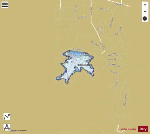 Encino Reservoir depth contour Map - i-Boating App