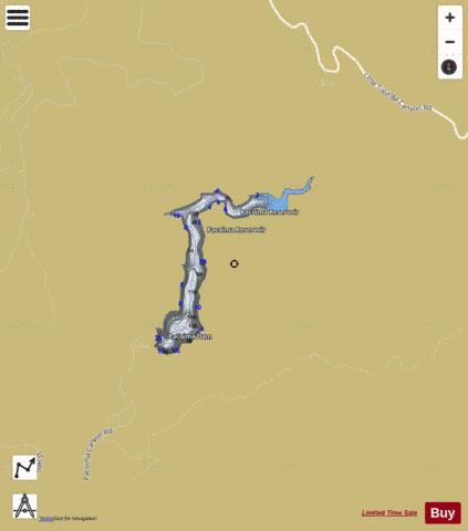 Pacoima Reservoir depth contour Map - i-Boating App