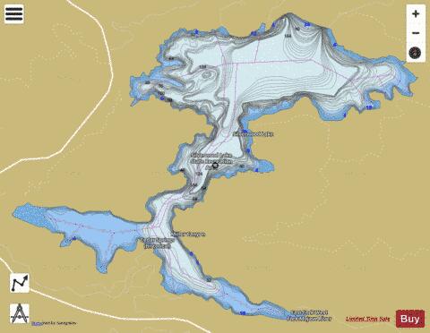 Silverwood Lake depth contour Map - i-Boating App