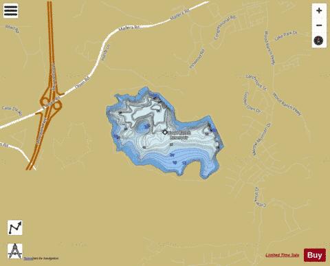 Wood Ranch Reservoir depth contour Map - i-Boating App