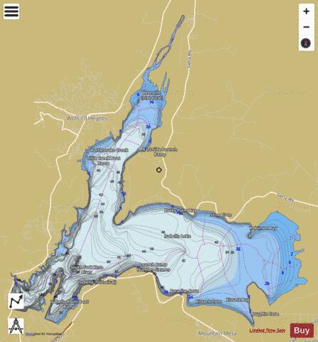 Isabella Lake depth contour Map - i-Boating App