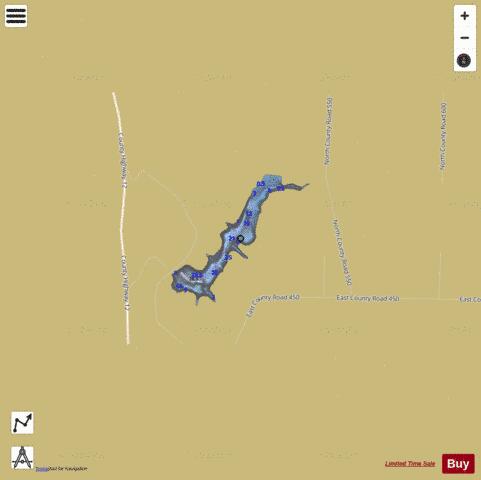 Rocky Run Lake depth contour Map - i-Boating App