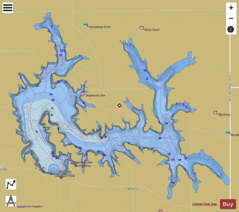 Dogwood Lake depth contour Map - i-Boating App