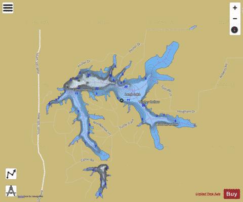 Lamb Lake depth contour Map - i-Boating App