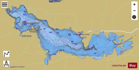Lake Lemon depth contour Map - i-Boating App