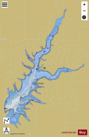 Heritage Lake depth contour Map - i-Boating App