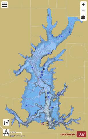 Turtle Creek Lake depth contour Map - i-Boating App