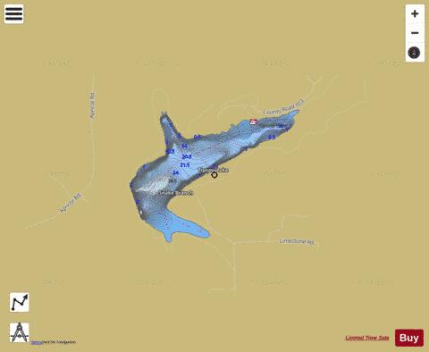 Tipsaw Lake depth contour Map - i-Boating App
