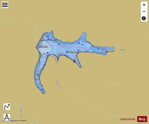 John Hays Lake depth contour Map - i-Boating App