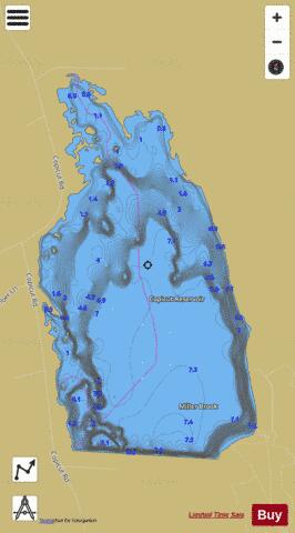 Copicut Reservoir depth contour Map - i-Boating App
