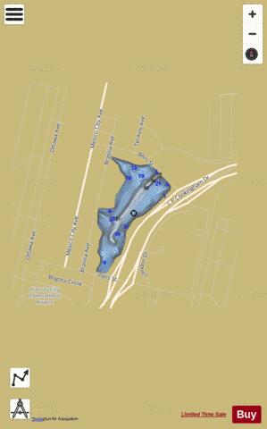 Berlin Reservoir depth contour Map - i-Boating App