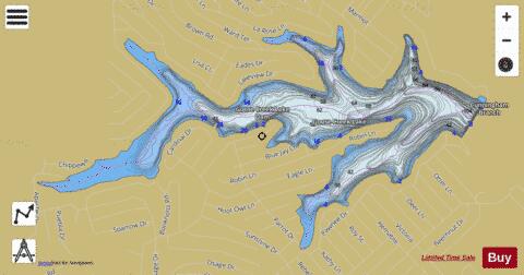 Goose Creek Lake depth contour Map - i-Boating App