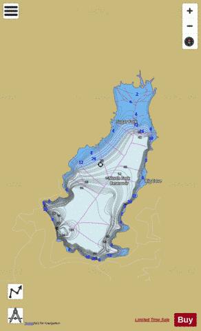 North Fork Reservoir depth contour Map - i-Boating App