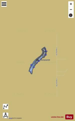 Rose Reservoir depth contour Map - i-Boating App