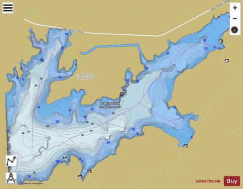 Tradinghouse Creek Reservoir depth contour Map - i-Boating App