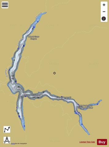 Causey Reservoir depth contour Map - i-Boating App