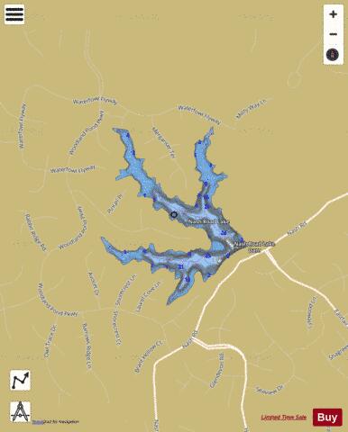 Nash Road Lake depth contour Map - i-Boating App