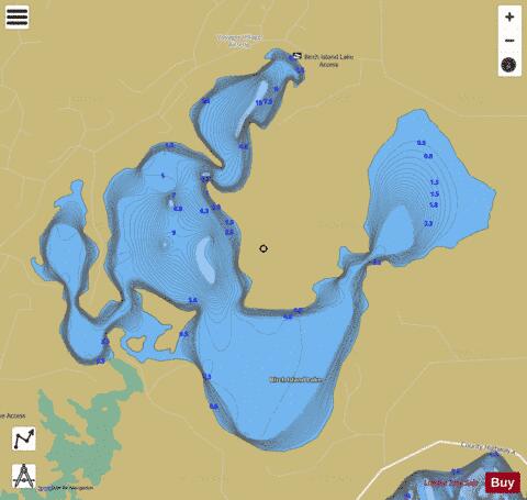 Birch Island Lake depth contour Map - i-Boating App