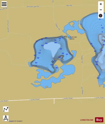 Crooked Lake depth contour Map - i-Boating App