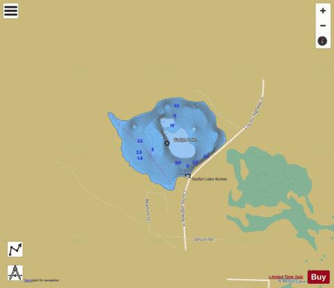 Gaslyn Lake depth contour Map - i-Boating App